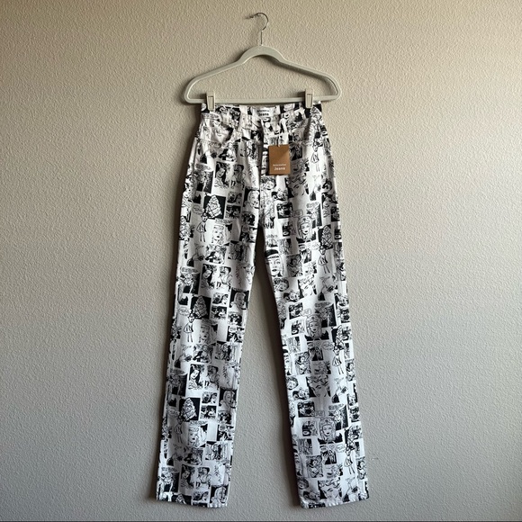 NWT | Reformation Newsprint High Rise Straight Long Jeans - Picture 4 of 6